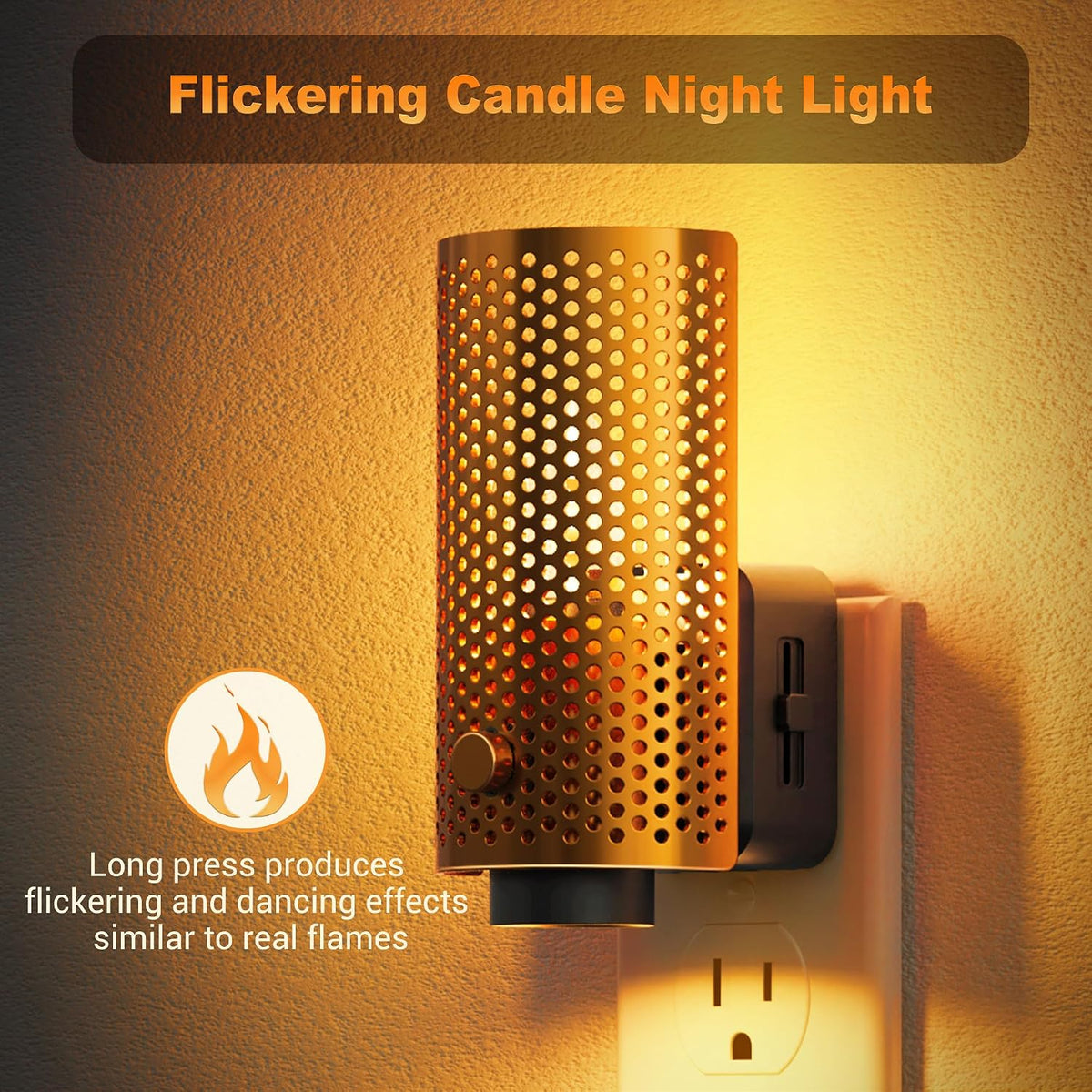 JandCase Night Lights Plug into Wall, Pretty Nightlight with Metal Shade