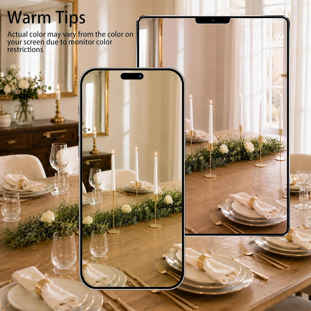zeochyni French Gold Candlesticks Holder, Set of 6 Taper Candle Holders