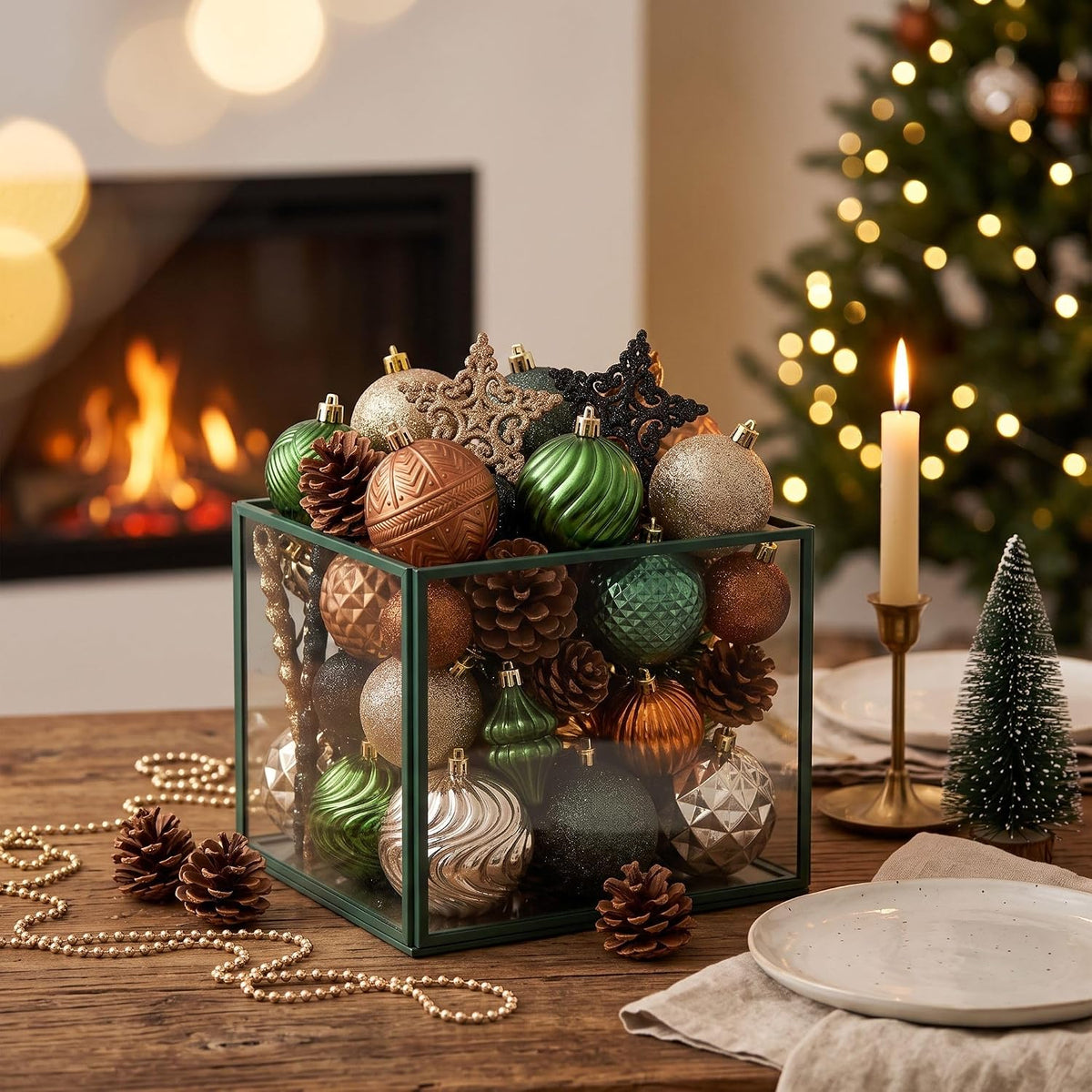 Valery Madelyn 100ct Christmas Tree Decorations Ball Ornaments Set