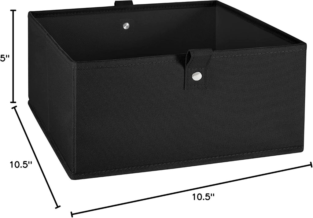 RiverRidge Folding Storage Bins - 2-pack of 5in Tall Black Cubes