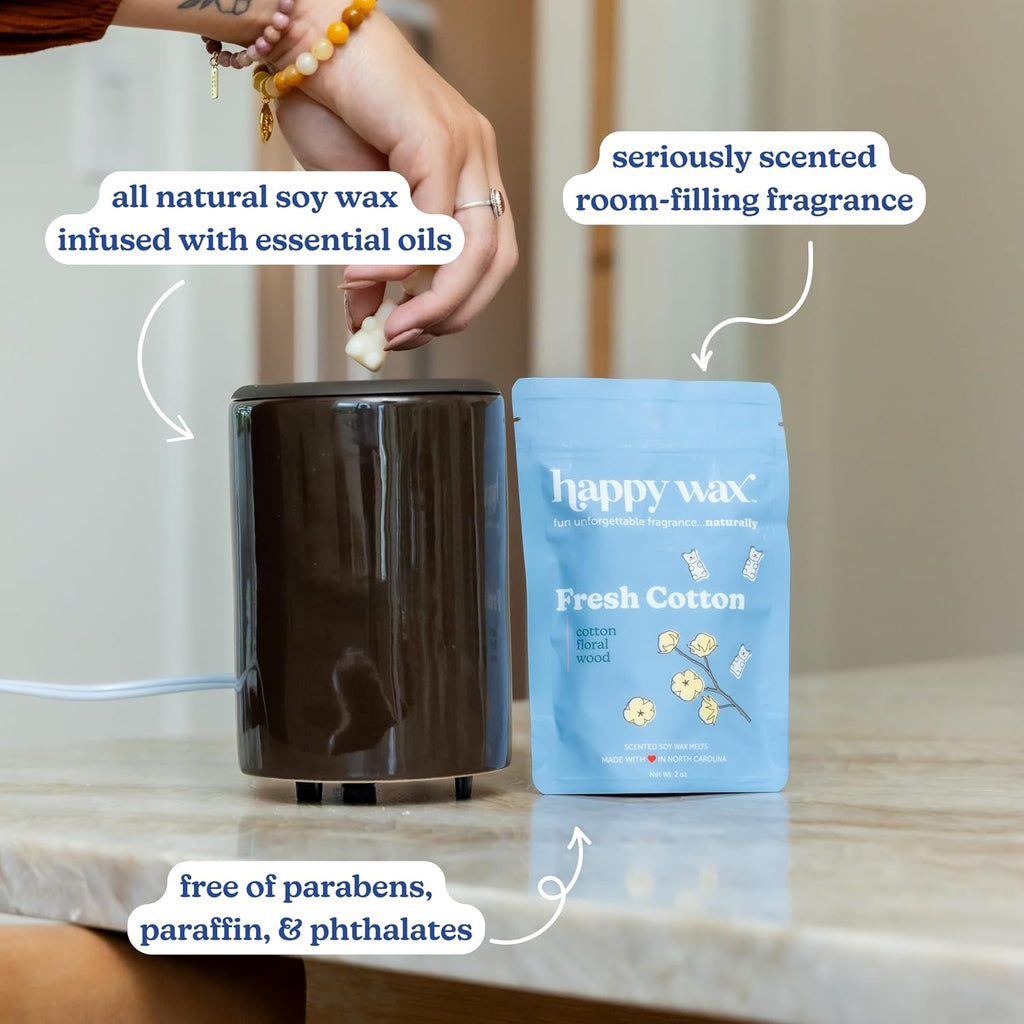Happy Wax Scented Soy Wax Melts 8oz Pouch - Fresh Cotton