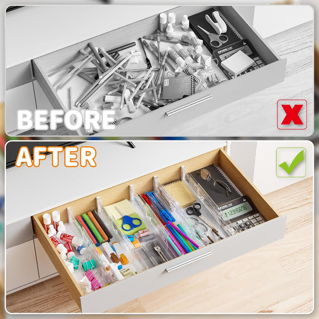 Yieach 12 Pack 3.2 Inch Shallow Acrylic Drawer Dividers for Clothes