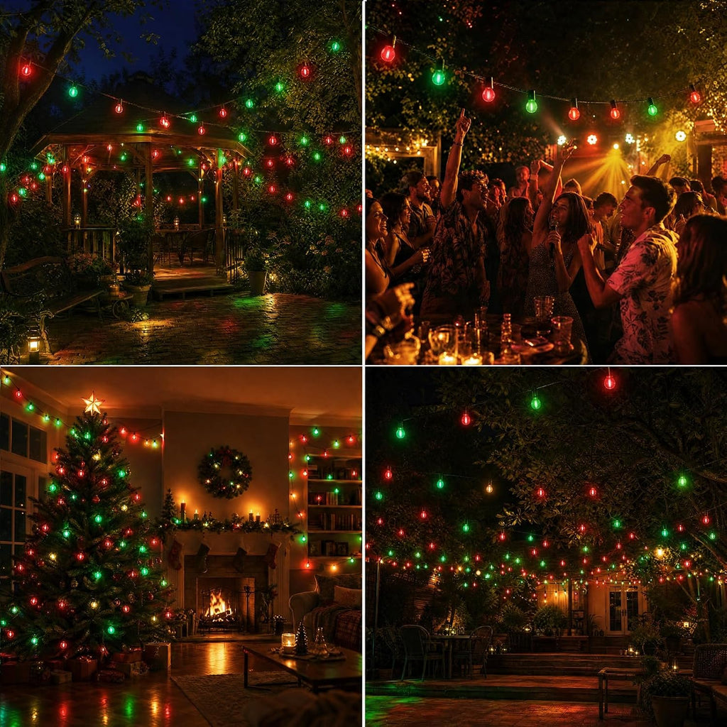 GvvooHome 36 Pack G40 Colored Light Bulbs, 1Watt LED Red and Green Bulbs
