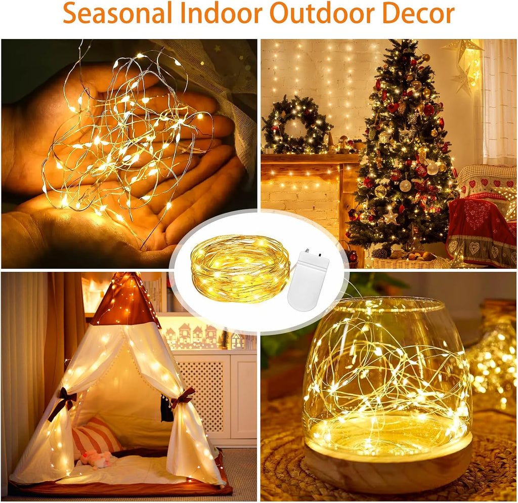 VOOKRY 32 Pcs Fairy Lights Battery Operated, 10 ft 30 LEDs String Lights