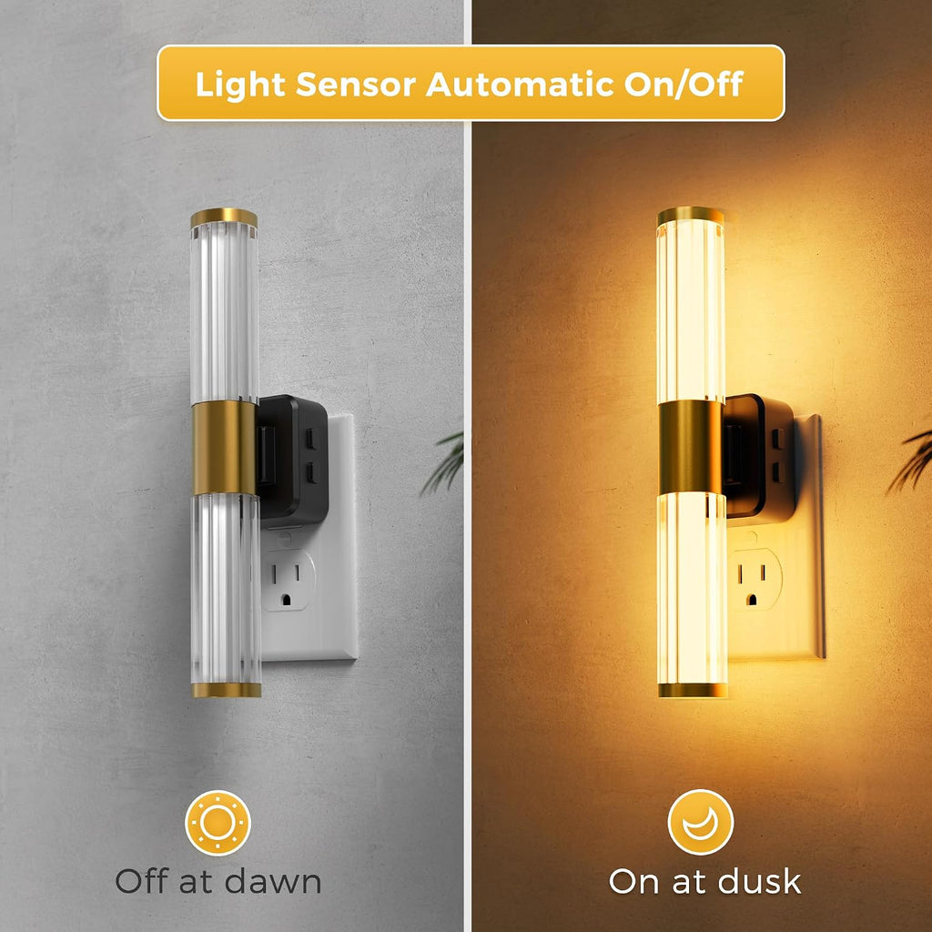 L LOHAS LED Rotating Night Light, Night Lights Plug into Wall, Light Sensor