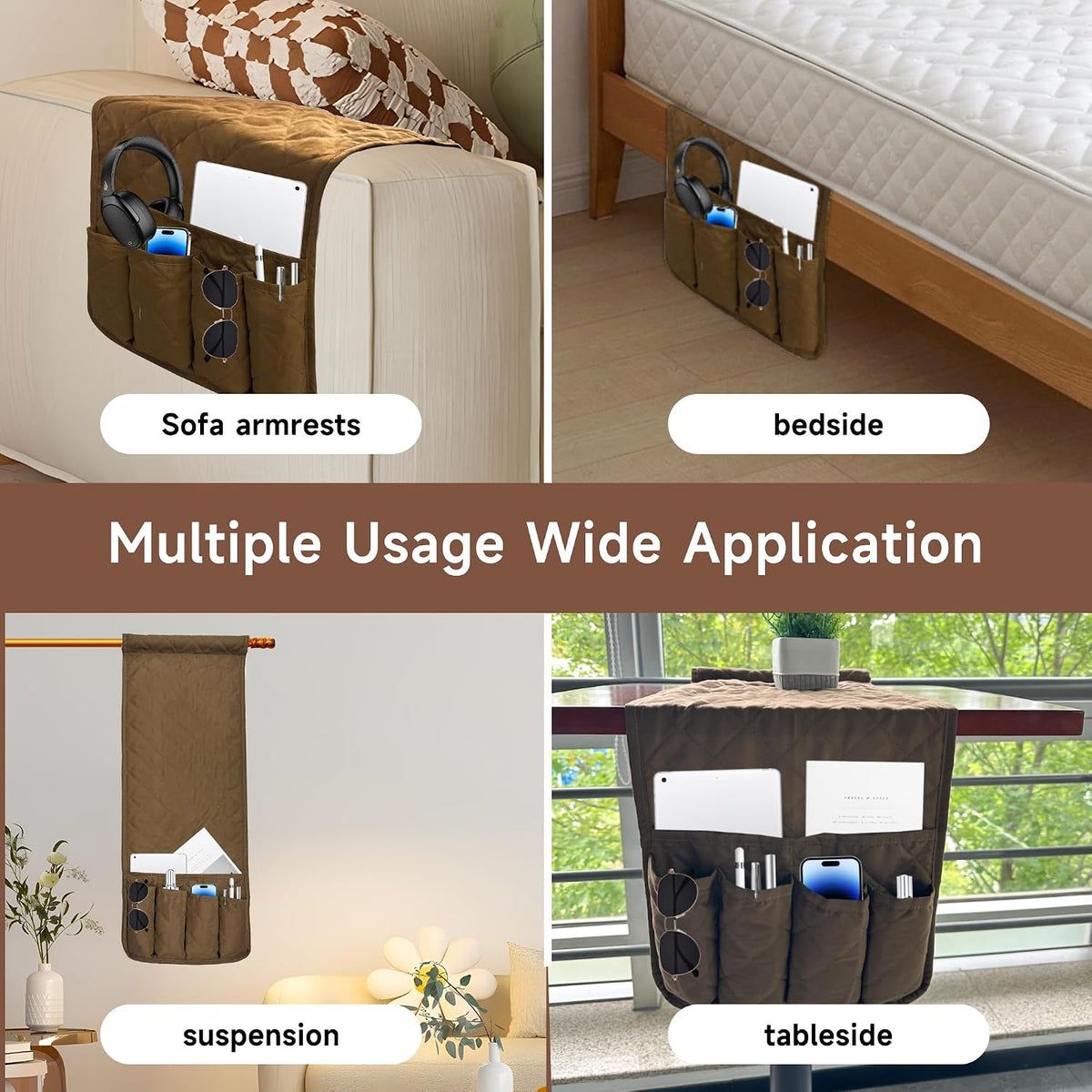 MEHIDFY Sofa Armrest Caddy, Anti Slip Recliner Armchair Organizer