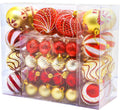 48PCS Christmas Balls Ornaments Set, 3.15 Inch Plastic Red and Gold Christmas Baubles Hanging Balls for Xmas Tree Decorations