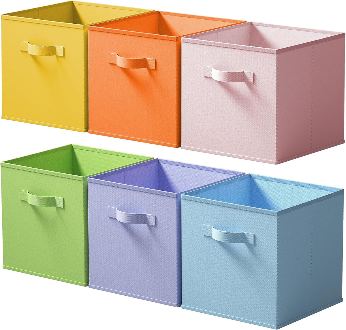 Cupic Cupid 6-Pack 13x13 Storage Cubes, Cube Organizer Bins, Pastel Colors