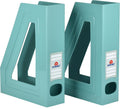 Acrimet Magazine File Holder, Vertical Desk Organizer, Solid Green, 2 Pack