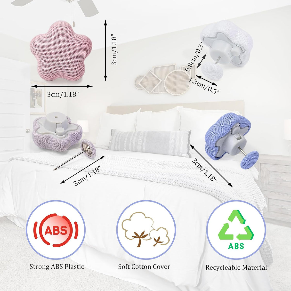 6 pcs Star Shaped Duvet pins Duvet Clips to Hold Comforter Inside Duvet Cover Snaps Double Sided Clips (Pink)