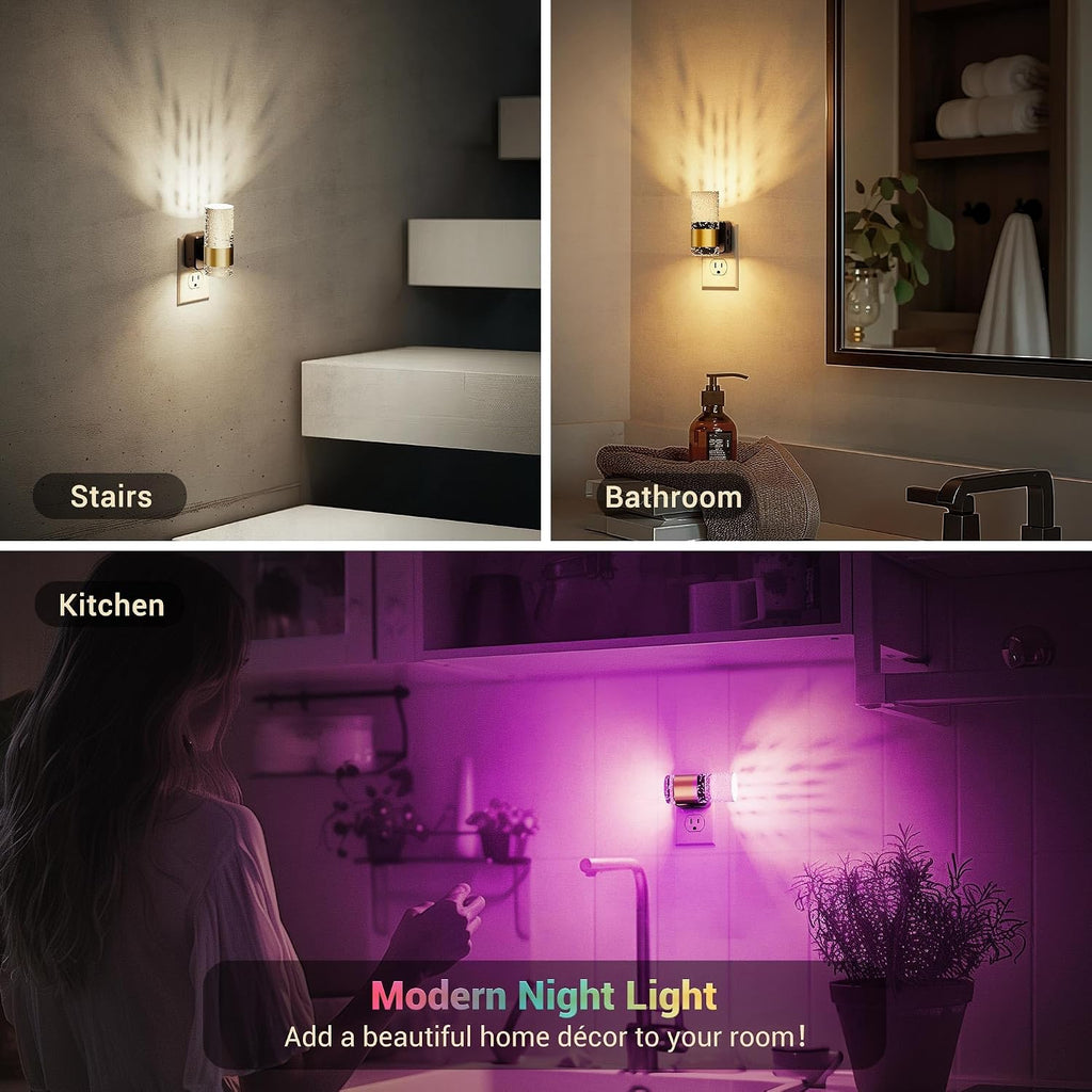 JandCase Night Lights Plug into Wall, 1 Pack Color Changing Night Light