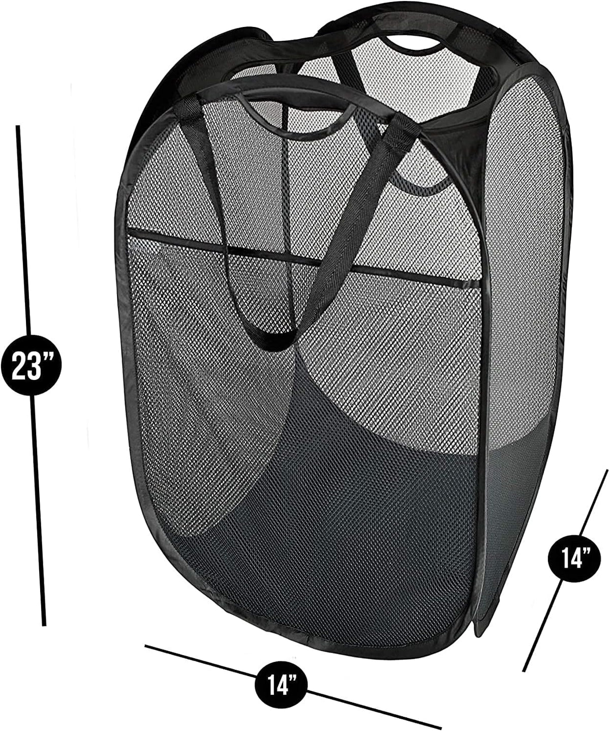 Laundry Basket, Laundry Hamper - Mesh Popup Laundry Hamper. Portable, Durable Handles, Collapsible for Storage, and Easy to Open. Great for The Kids Room, College Dorm, or Travel. (Black)[SHOOTING]