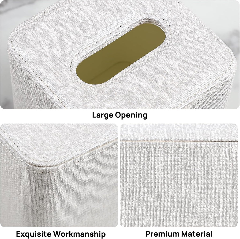 Square Tissue Box Cover PU Leather Tissue Box Holder Cube