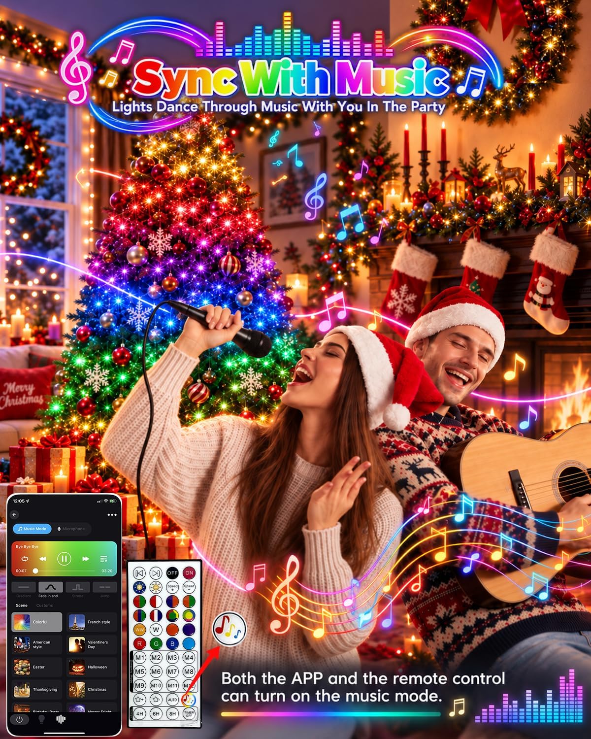 800LED Smart RGB Color Changing String Lights 275FT Halloween Lights App