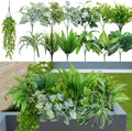 GTIDEA 19Pcs Artificial Plants Outdoor Fake Shrubs Bushes Plastic Plants
