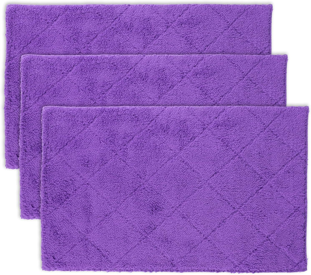 3-Pack Microfiber Mops Refill Pads for 14 Inch Mop (Purple)