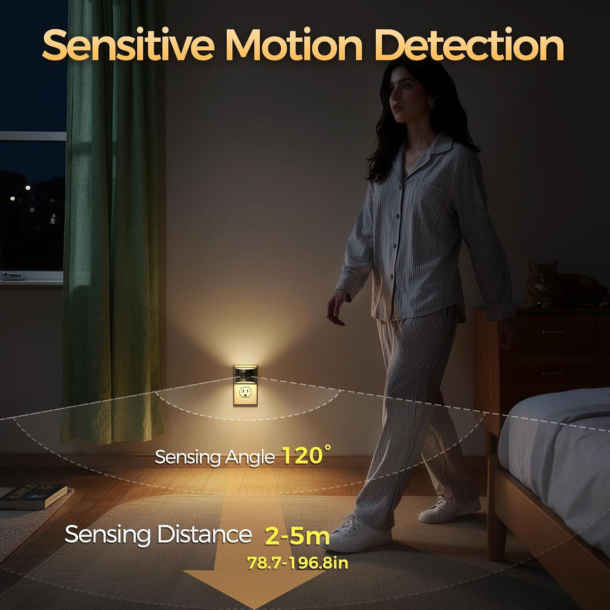 DORESshop Motion Sensor Night Light, Night Lights Plug into Wall, 3CCT