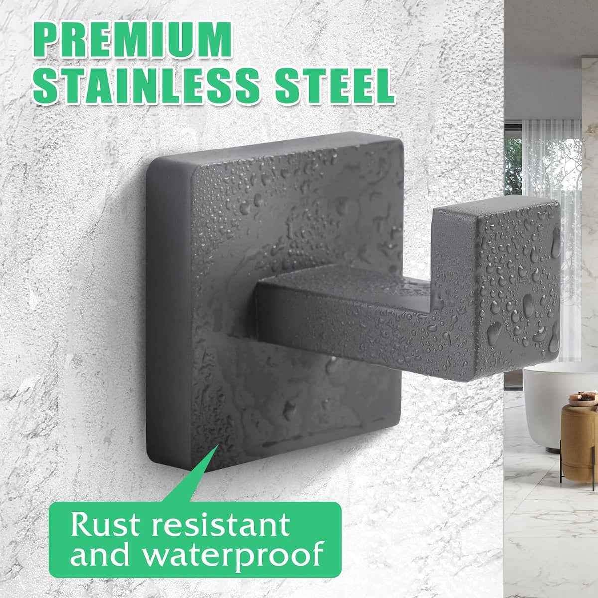Towel Hooks for Bathrooms, Heavy Duty Stainless Steel Bathroom Hooks