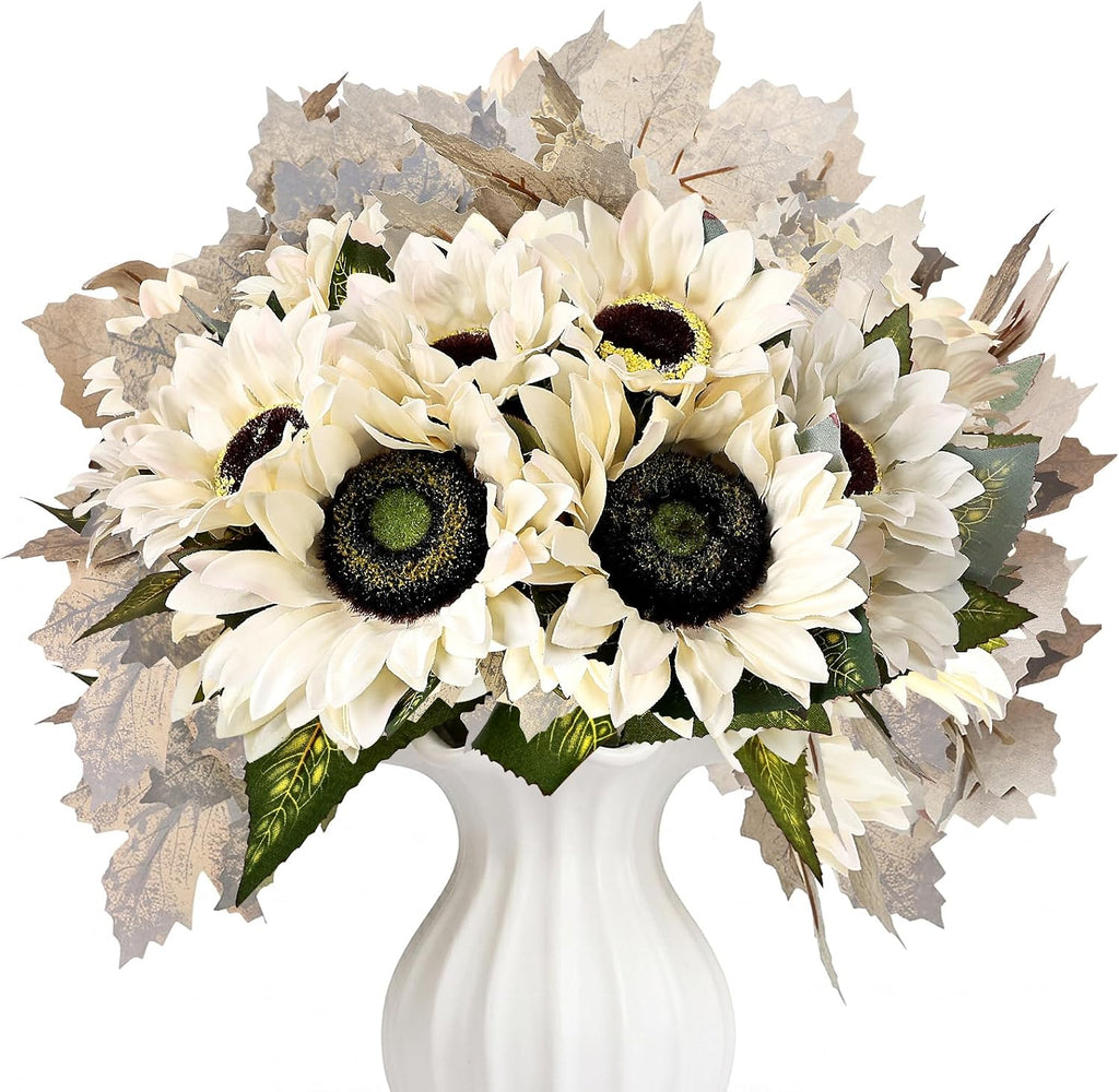 16 Bundles Fall White Artificial Fall Flowers with Maples