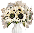 16 Bundles Fall White Artificial Fall Flowers with Maples