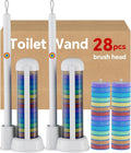 Ctime 2-Pack Disposable Toilet Cleaner and Brush Holder Set, 28 Wand