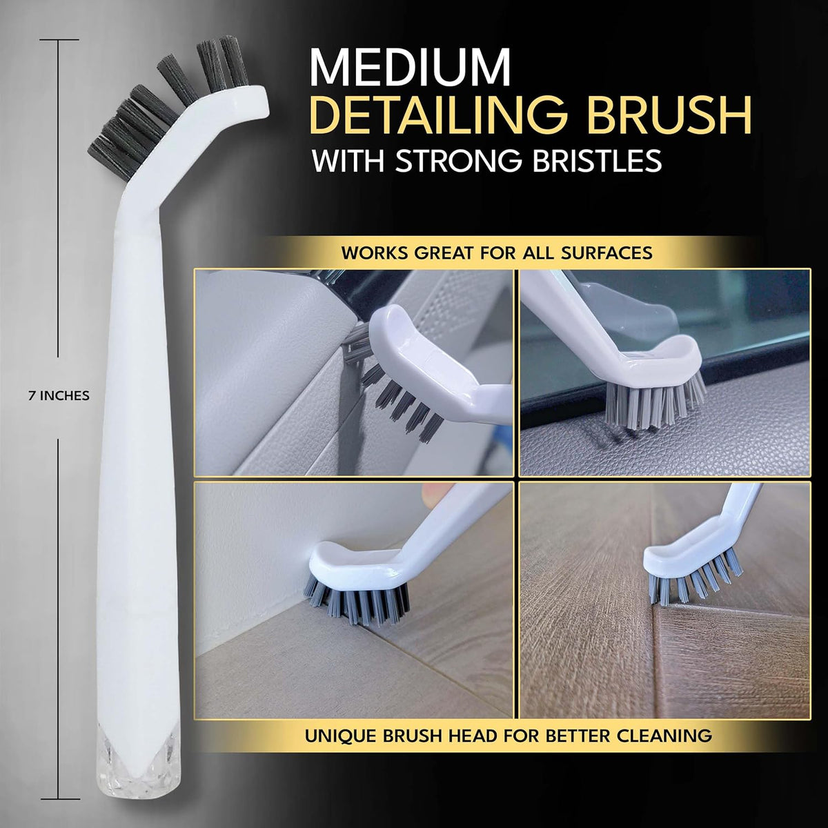 Grout Cleaning Brushes Set (3 Pcs) Deep Cleaner Multi-Purpose Stiff Bristle Brush, Cleaning Toothbrush for Cleaning Corners, Spaces, Tile, Shower, Window & Door Track, Floor, Juicers and Tight Spaces