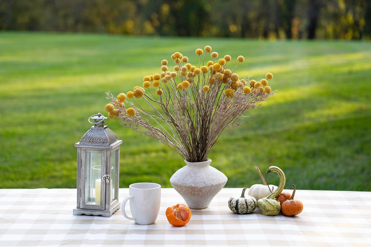 Rustic Textured Ceramic Vase, Handcrafted White Pottery Vase for Home Decor