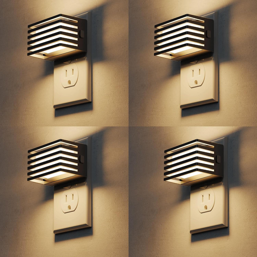 L LOHAS LED Night Lights Plug into Wall [4-Pack] Modern Plug in Night Light