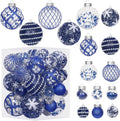 33PCS Blue Christmas Ball Ornaments Set for Xmas Tree Decorations