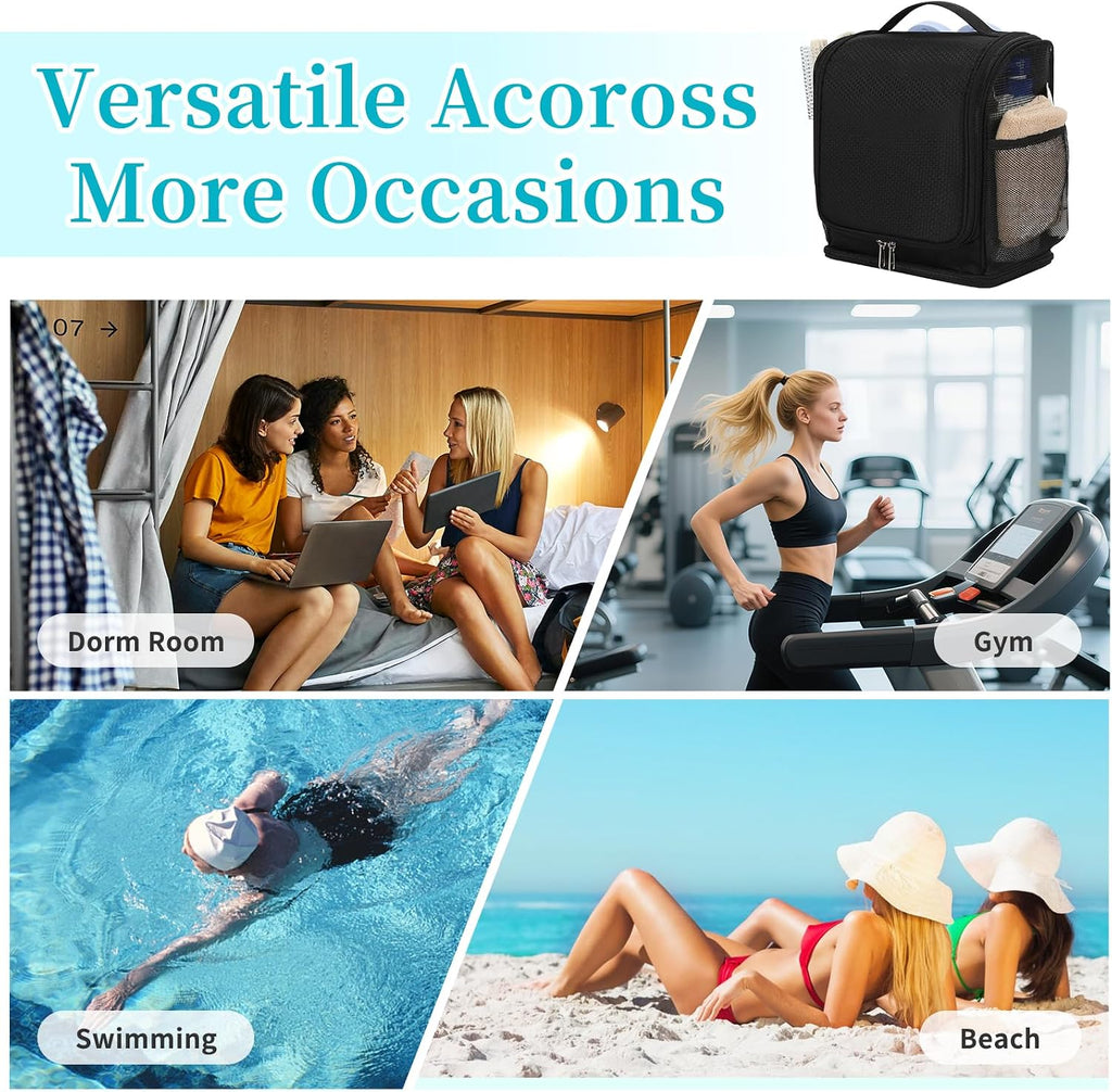 Mesh Shower Caddy Portable, Toiletry Bags for Travel, Black
