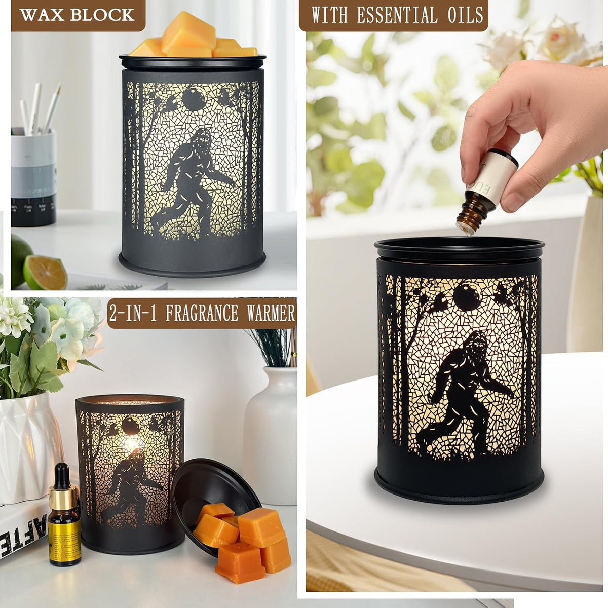 scentsy Wax Warmer for Scented Wax melt Warmer Wax Melter for Candle Making lamp Candle Warmer Plate Oil Burner for Home Decor and Gifts for Holiday （Bigfoot/Mythological Animal）…