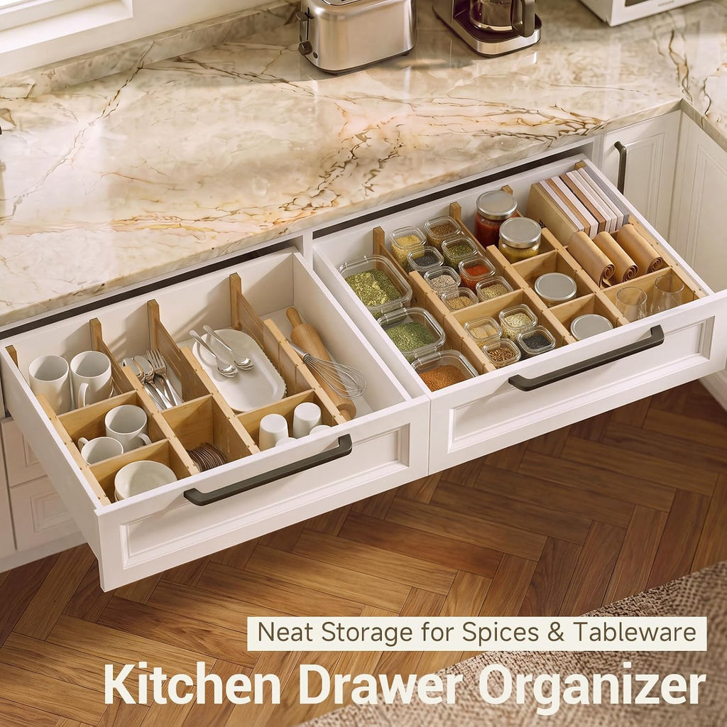 Deep Drawer Dividers For Clothes,Expandable Drawer Organizer (4, Short)