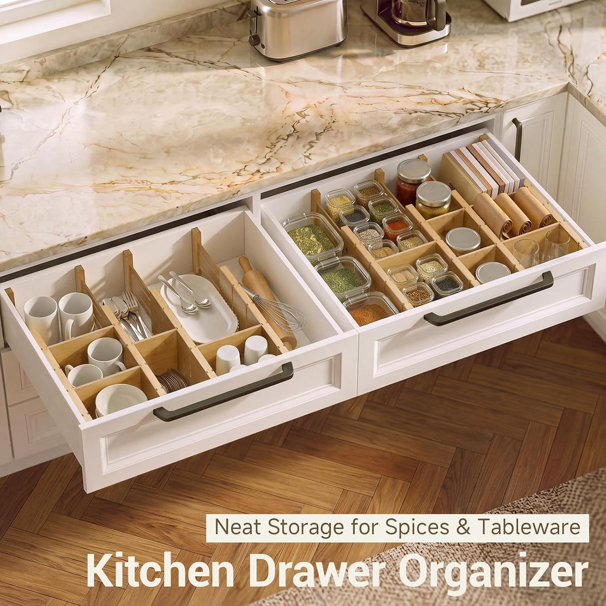 Deep Drawer Dividers For Clothes,Expandable Drawer Organizer (4, Short)