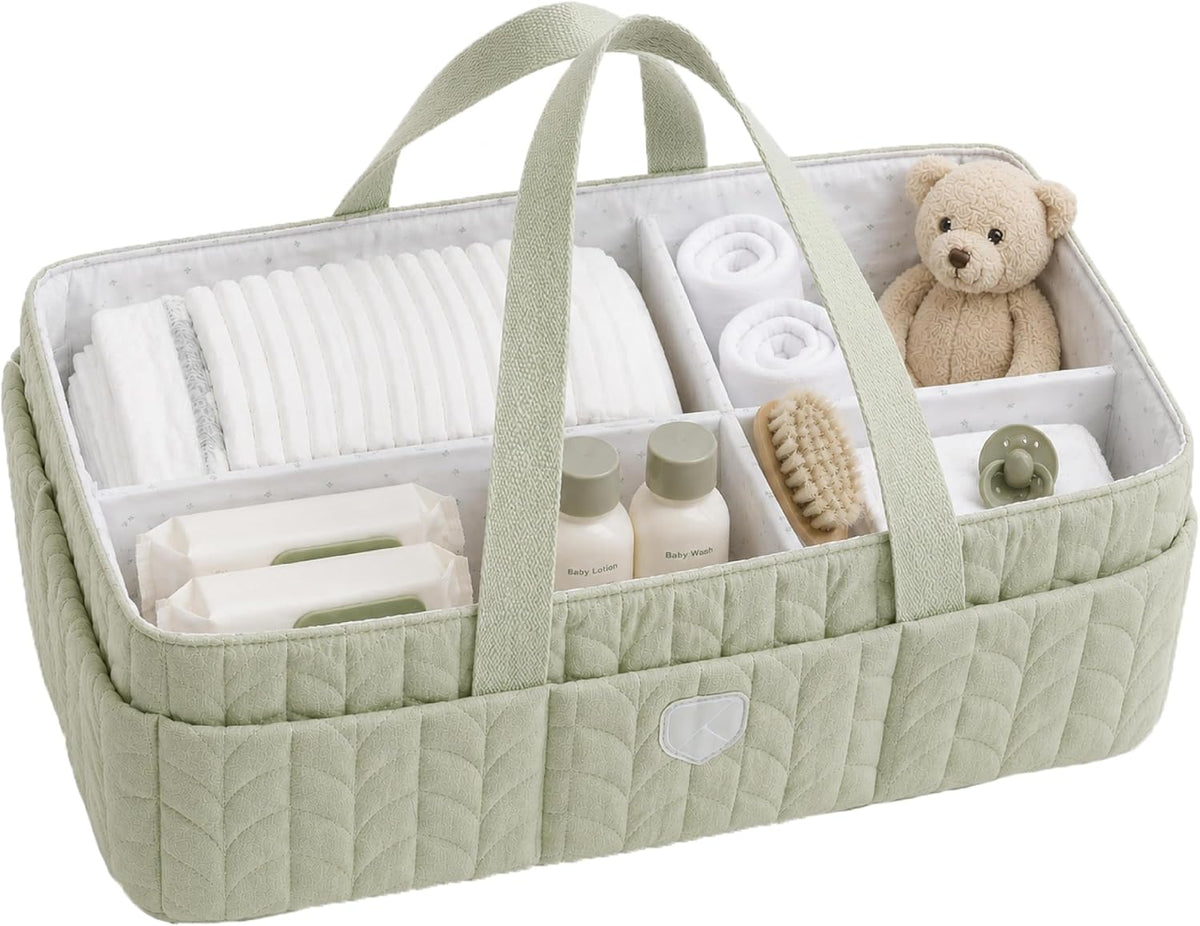 Koala Babycare Baby Diaper Caddy Organizer - Large Portable Nursery Storage Baby Basket with Handles for Newborn Essentials, Diapers, Wipes - Changing Table Caddy Organizer for Boy & Girl