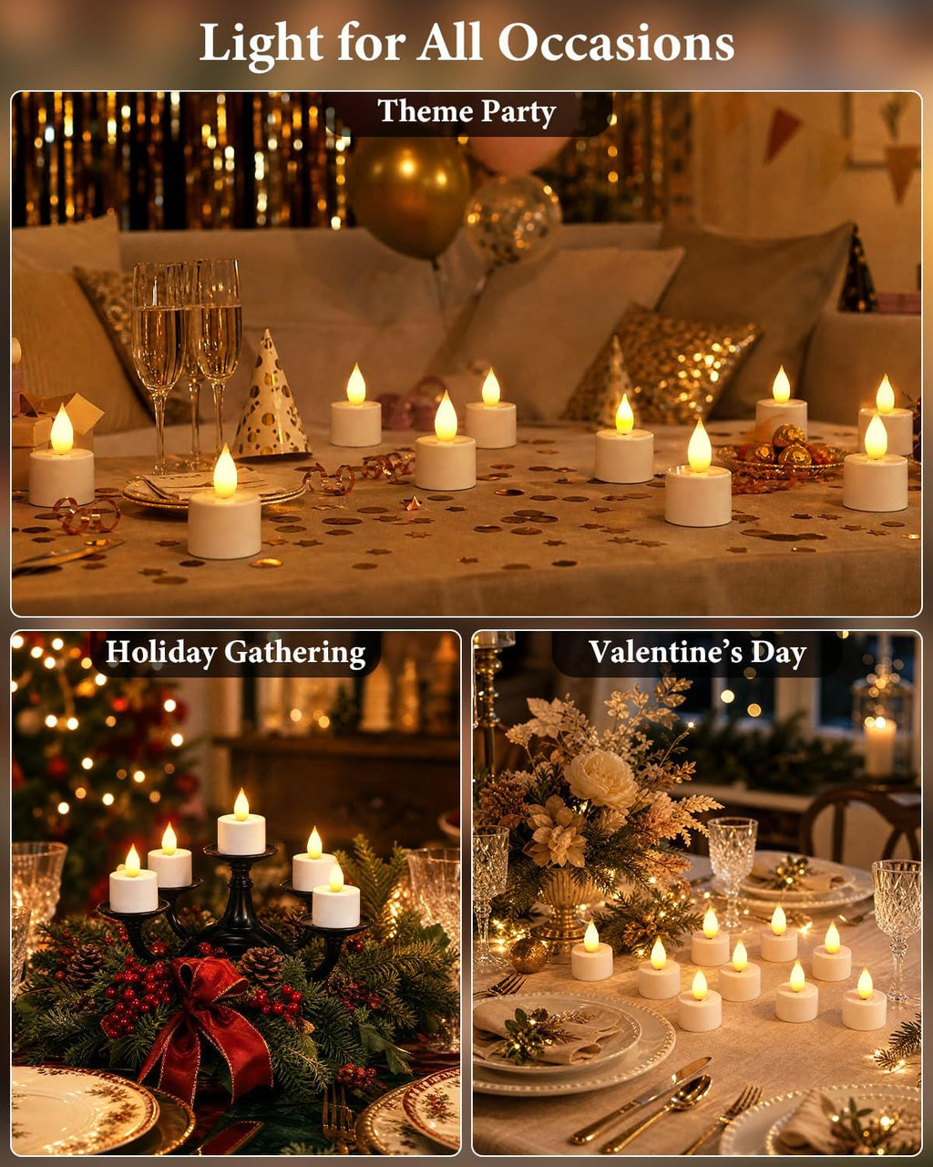 TOWPONICS Rechargeable LED Tea Lights, 8 Pack Flameless Candles