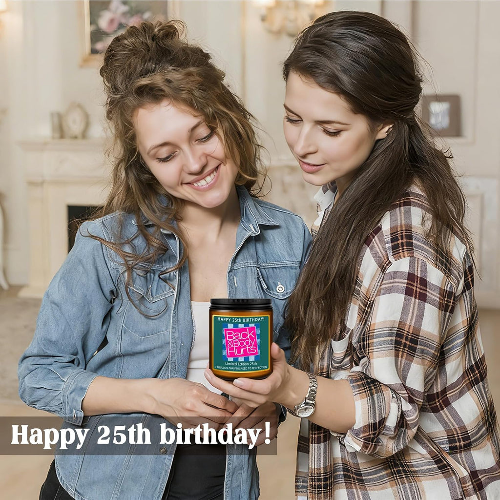 Happy 25th Birthday Gifts for Women Men - Lavender Scented Candle