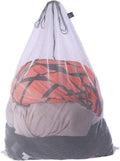 Large Mesh Laundry Bag for Travel, Drawstring Bag for Camp, White, 24x36"