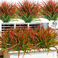 40Pcs Artificial Plants Outdoor Fake Grass UV Resistant Fake Plants Outdoor