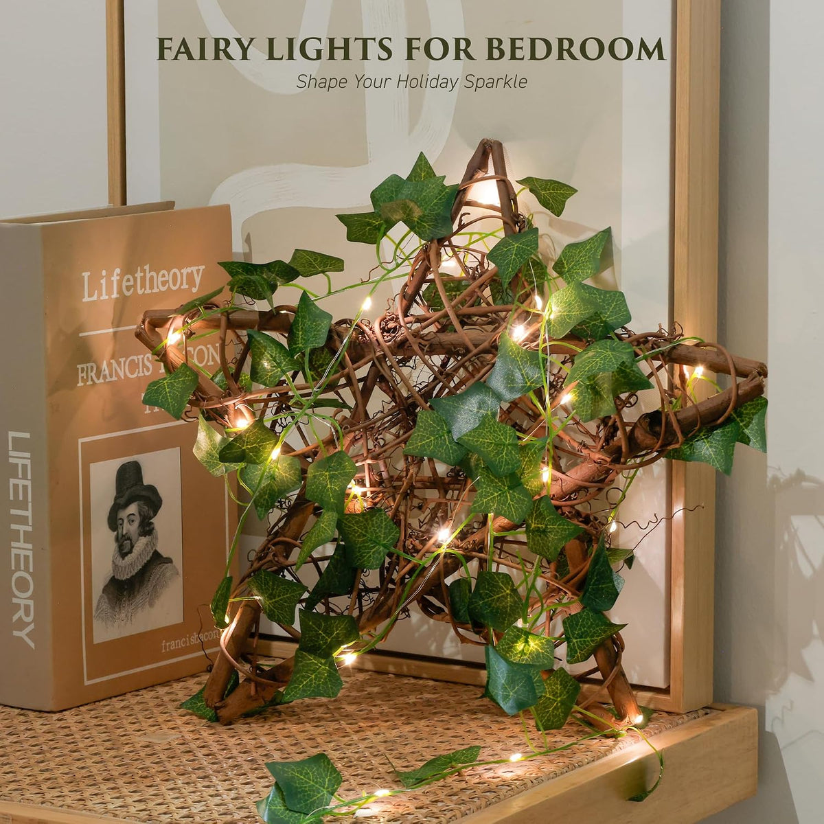 Vine Fairy Lights, 33FT 100 LED Vines String Lights, 8 Modes, 1 Pack