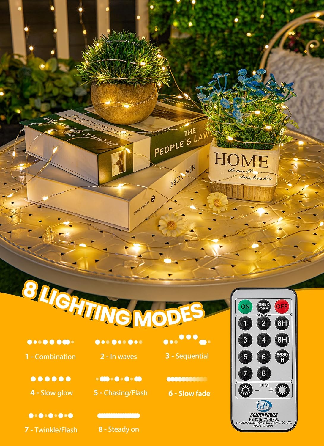 66FT 200 LED Fairy Lights Plug in with Remote, 8 Modes Twinkle Lights