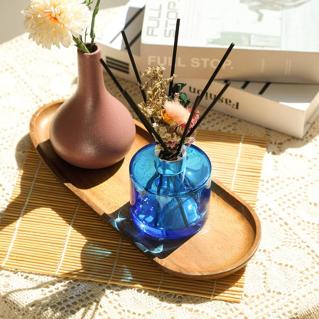 Rtteri 2 Sets Empty Reed Diffuser Bottles with Sticks, 5oz,Blue Color