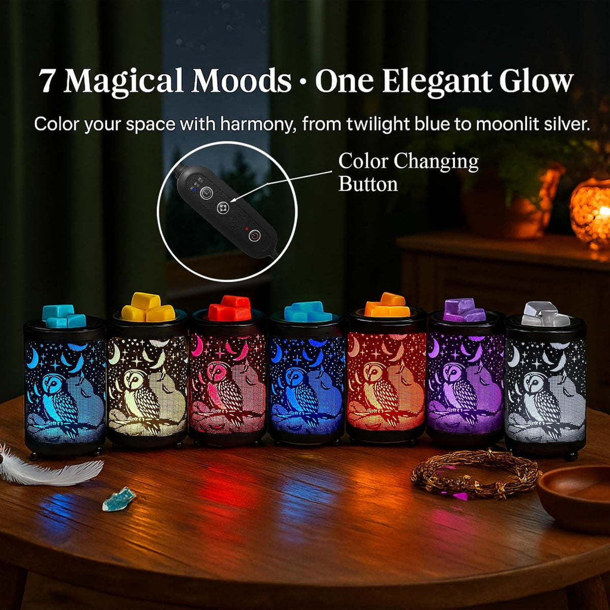 Leyoue Wax Warmer, Wax Melt Warmer with PTC Heating Plate & 7-Color LED