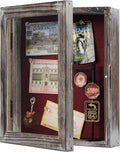 J JACKCUBE DESIGN Shadow Box Display Case 9" x 11" Memory Box Rustic Wood Frame with Linen Back Gifts Keepsakes Storage for Picture Medal Post-Card -MK577B (Small)
