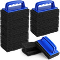 Maxdot 18 Pcs Sponges with Handle Scrub Pad for Tile, Blue and Black