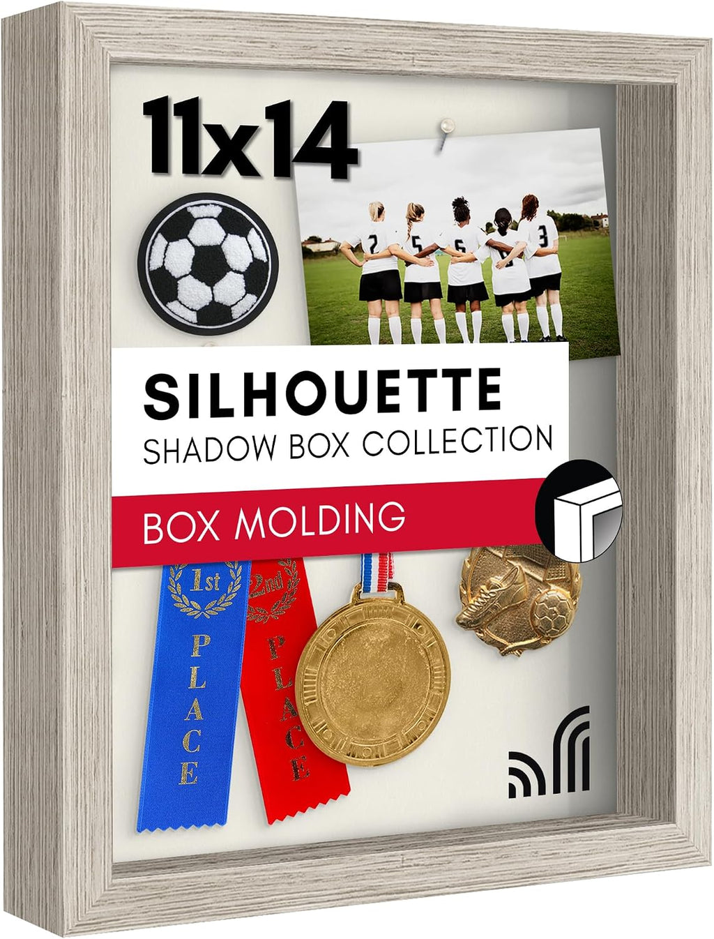 Americanflat 11x14 Shadow Box Frame - Engineered Wood - Driftwood