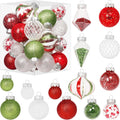 34PCS Red/Green/White Christmas Ball Ornaments Set for Tree Decor