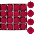 BLEUM CADE 16Pcs Red Velvet Shatterproof Christmas Ball Ornaments