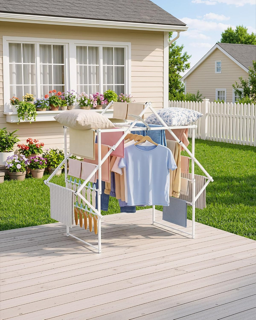 Sakugi Foldable Clothes Drying Rack, 48.2" W, Stable Arch Structure