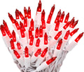 612 Vermont 100 Red Incandescent Christmas Lights on a White Wire String