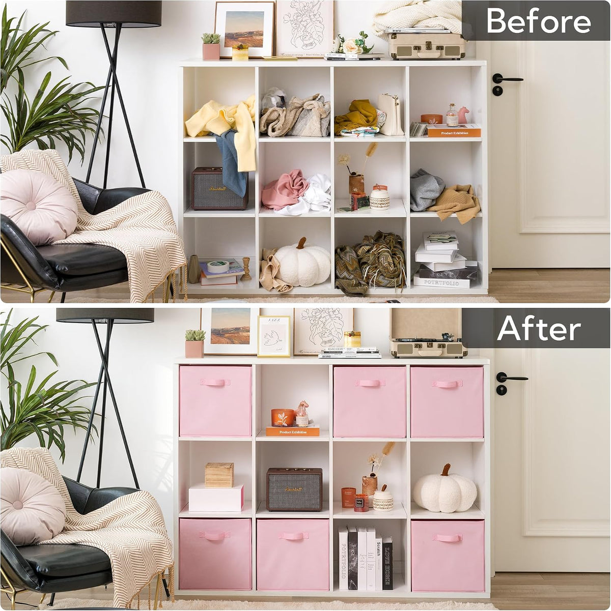 GRANNY SAYS 13x13 Cube Storage, Pink Storage Cube Organizer Bins, 6-Pack